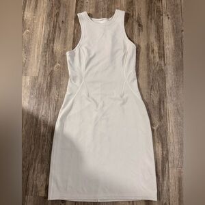 Lululemon Ribbed Softstreme Slim-Fit Tank Dress in Bone size 4